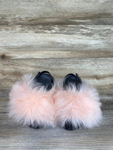 Fur Slides w/Back Strap Pink sz 9c