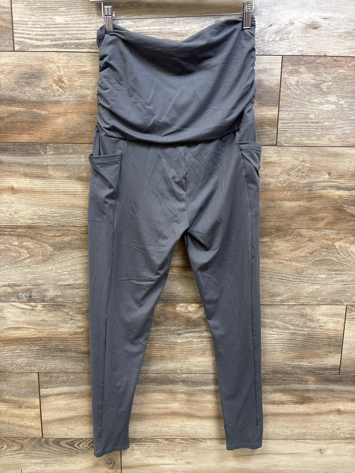 Maternity Ruched Over-Belly Leggings Grey sz Large