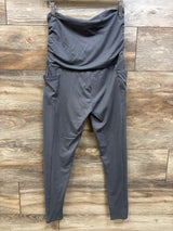 Maternity Ruched Over-Belly Leggings Grey sz Large
