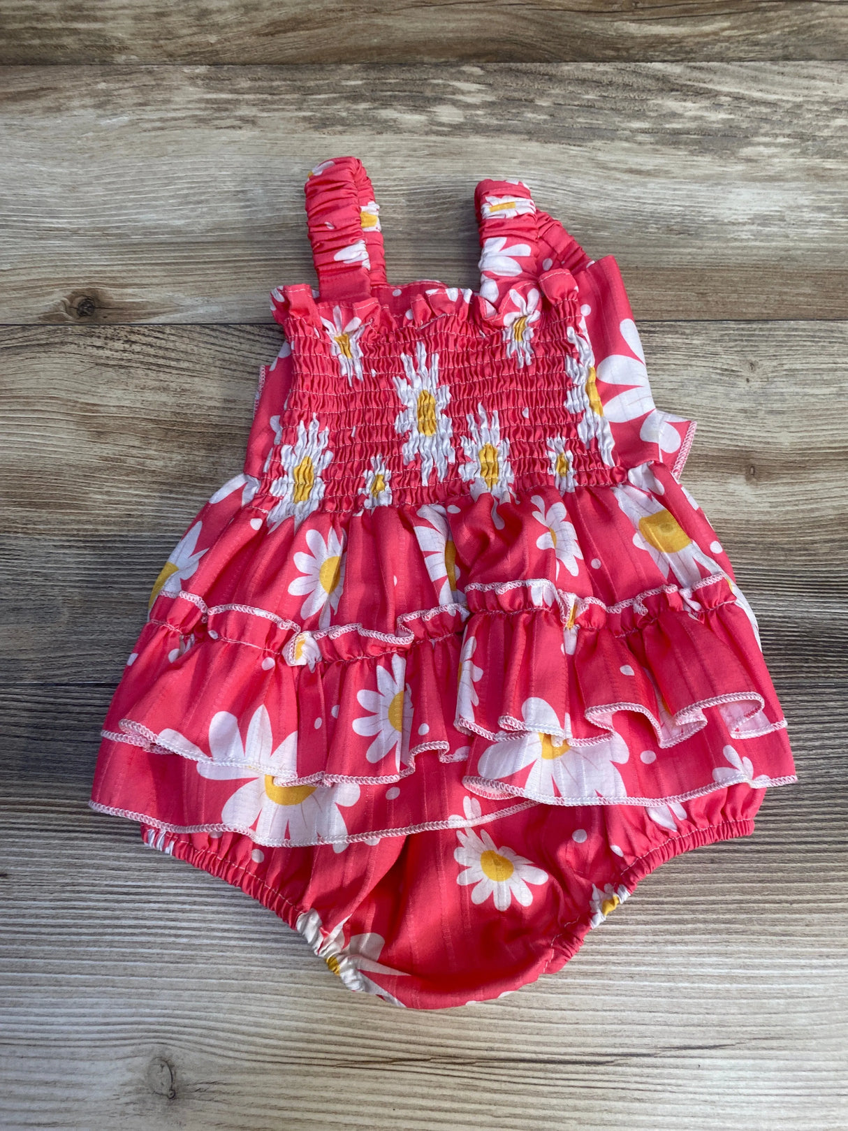 Smocked Floral Bubble Romper Pink sz 9-12m