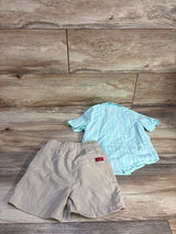 Wrangler 2pc Button-Up Shirt & Board Shorts Set Blue sz 2T