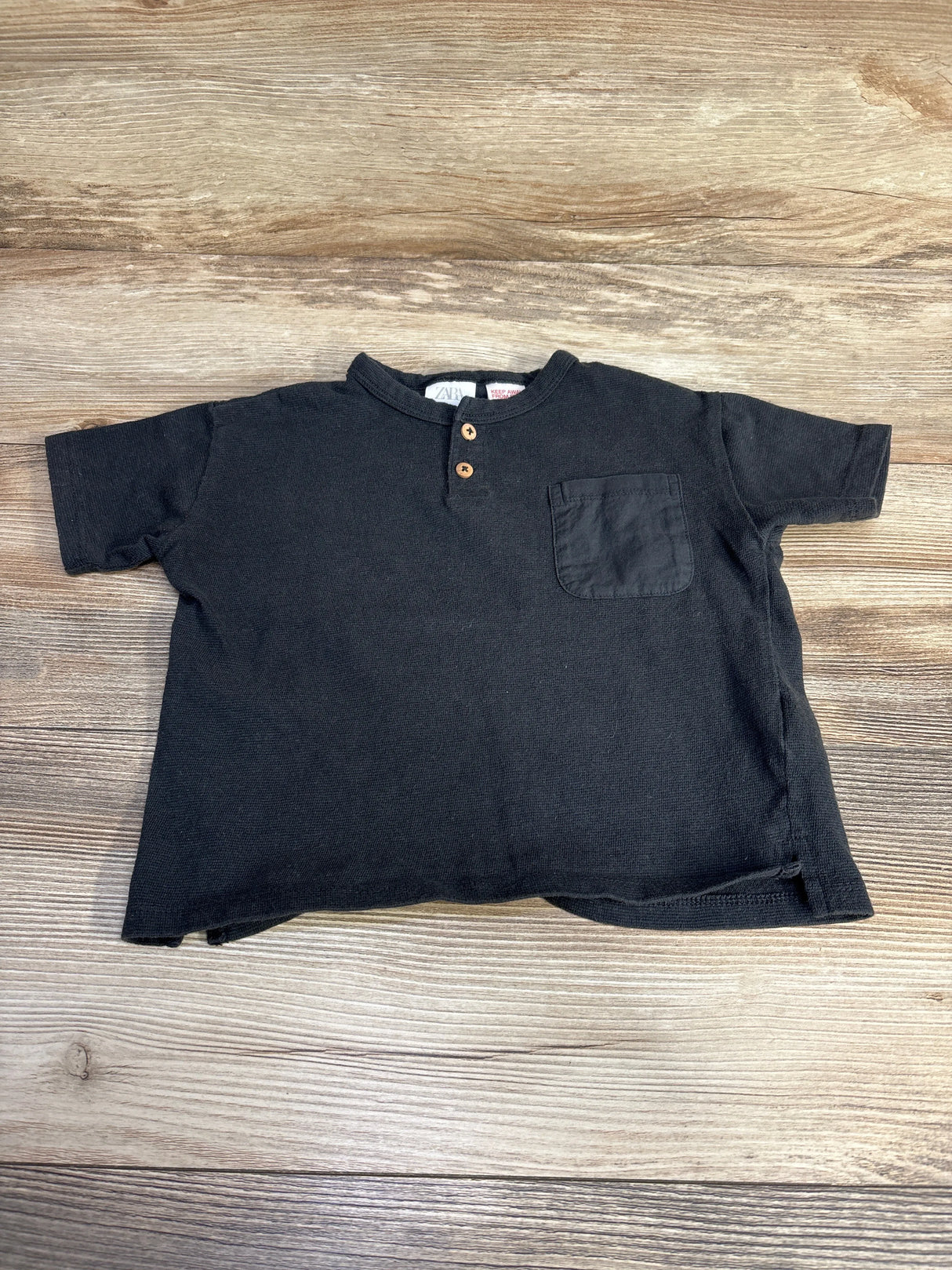Zara Henley Pocket Shirt Grey sz 2T