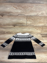 Children's Place Fair Isle Sweater Dress White & Black sz 4T