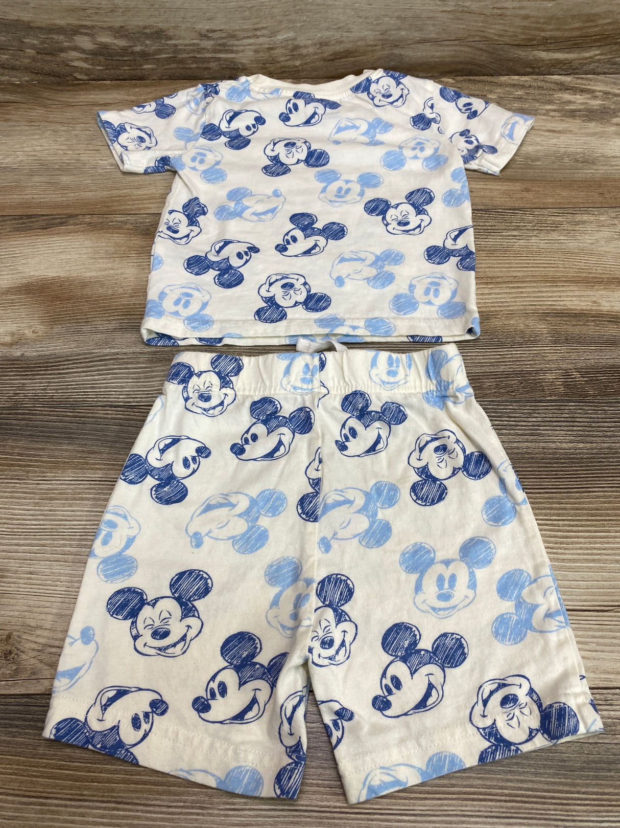 Primark Disney 2pc Mickey Mouse Shirt & Shorts White sz 9-12m