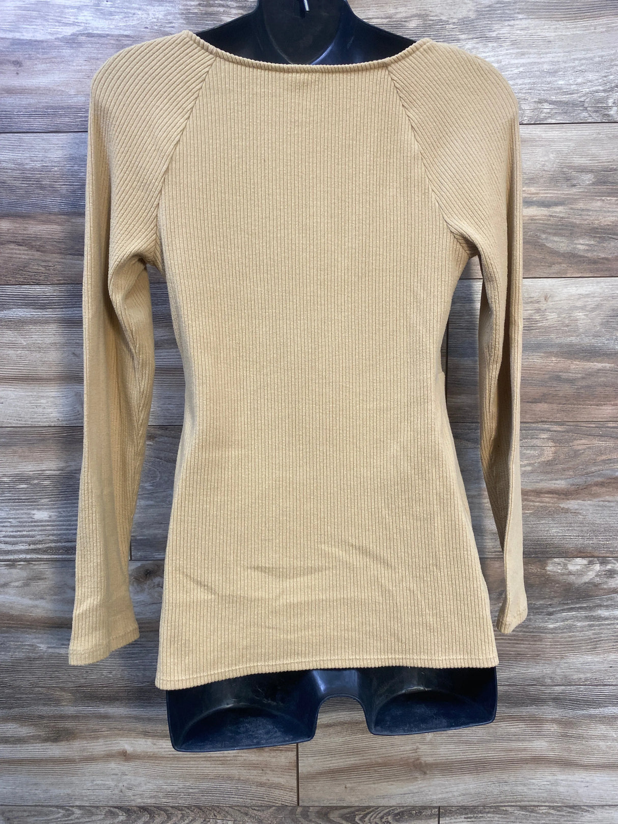 Isabel Maternity Rib Long Sleeve Top Tan sz XL