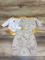 Disney Baby 3pc The Lion King Bodysuit & Pants Set Tan sz 3m