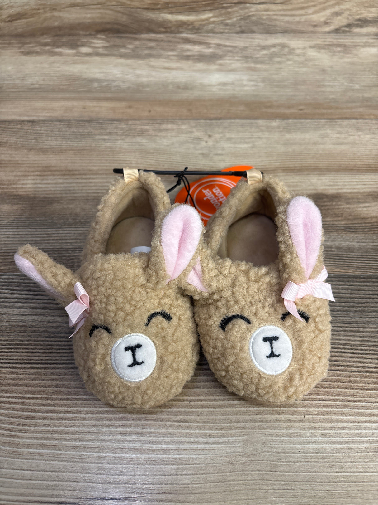 NEW Wonder Nation Sherpa Bunny Slippers Tan sz 6c