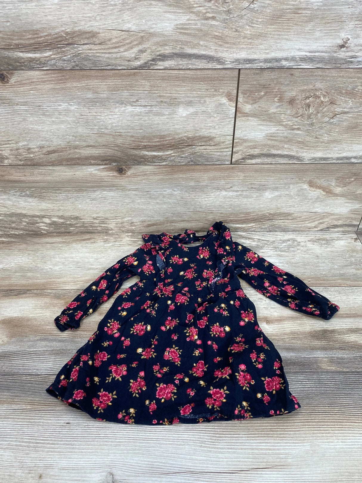 Old Navy Floral Ruffle Dress Black sz 18-24m