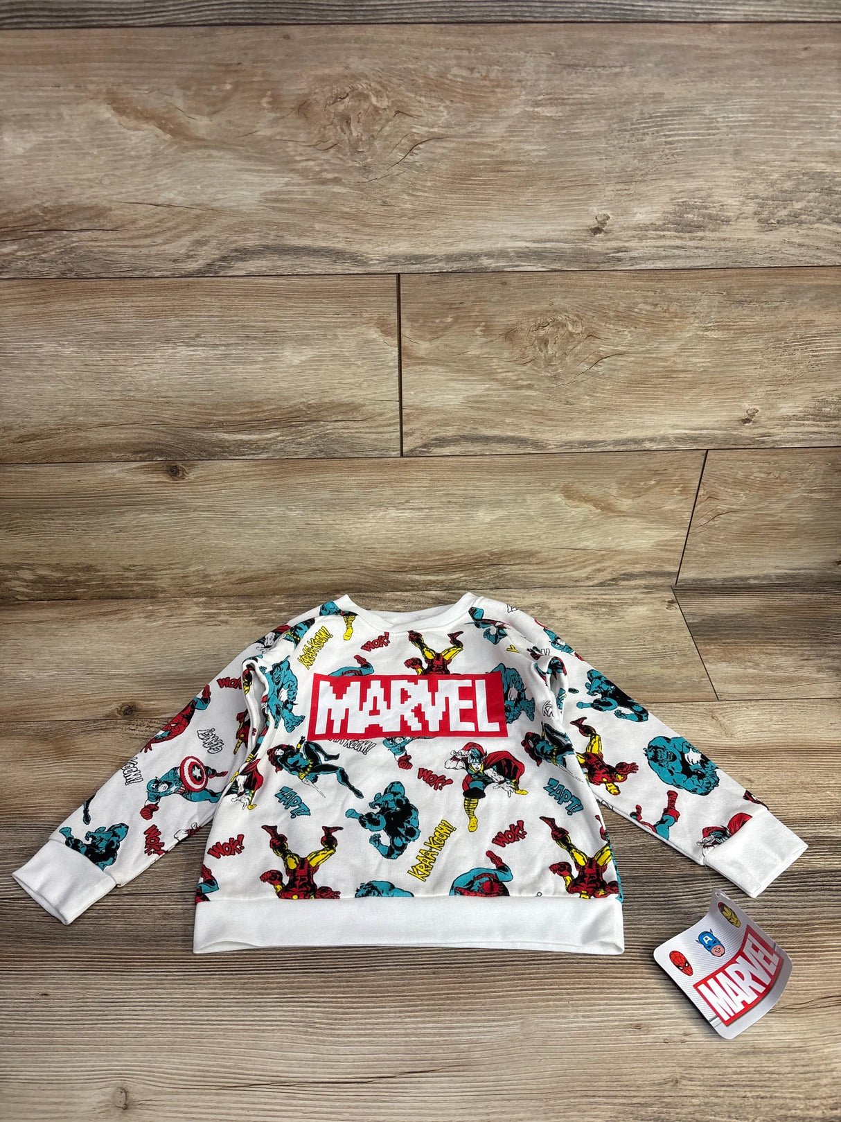 NEW Marvel Comics Sweatshirt White sz 4T