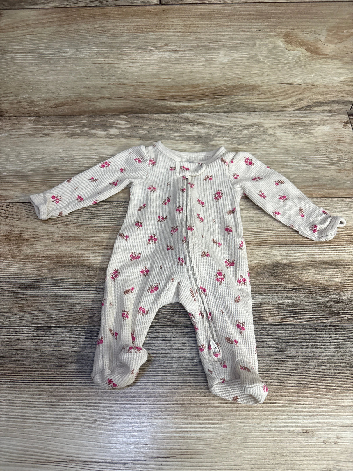 Carter's Floral Waffle Knit Sleeper Tan sz Preemie