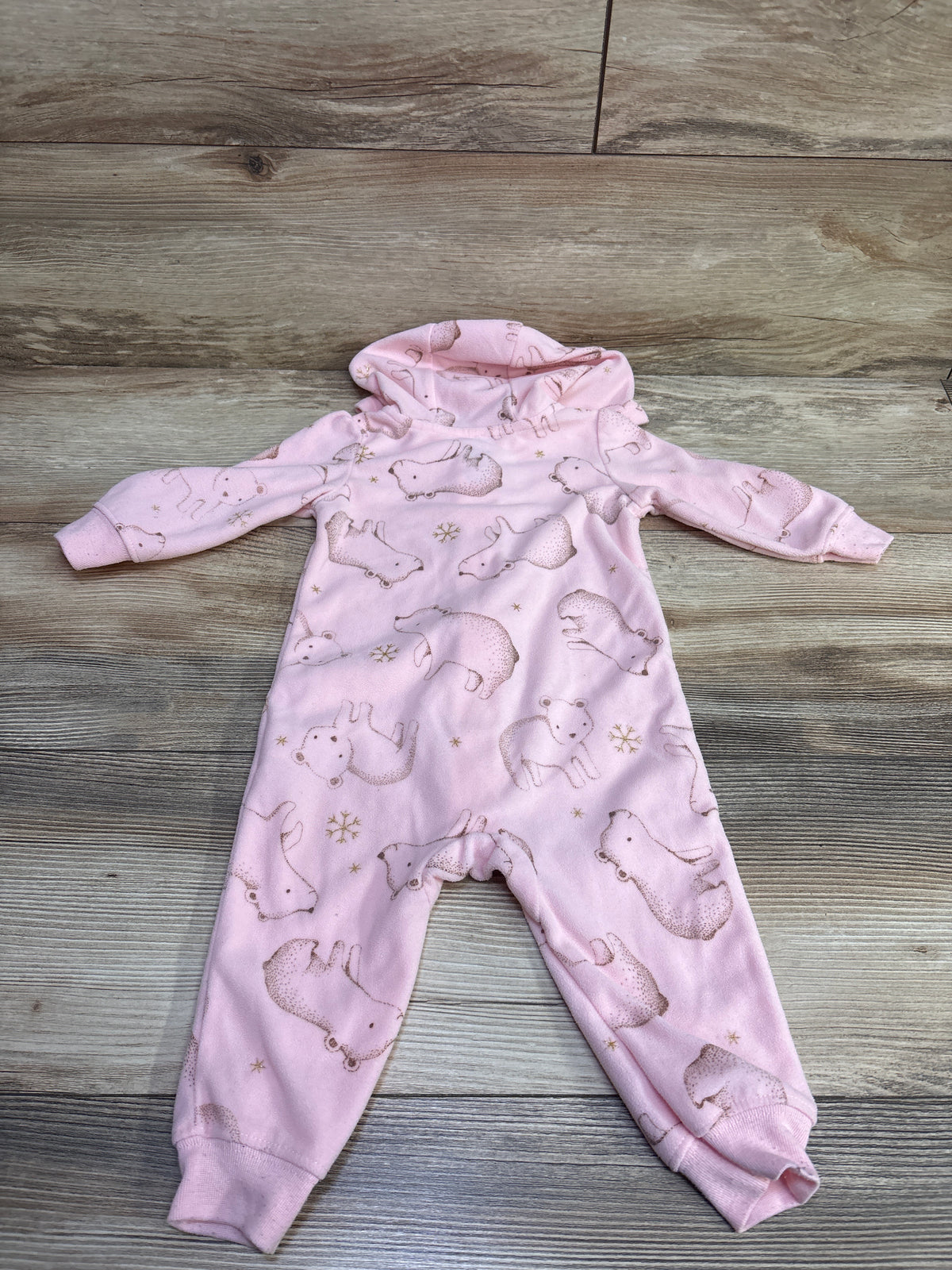 Child Of Mine Fleece Hooded Coverall Pink sz 6-9m