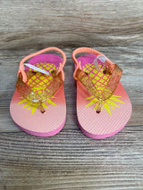 Children's Place Foil Pineapple Flip Flops sz 6/7c