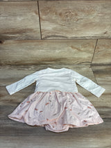 Carter's 2pc Ribbed Bodysuit Dress & Cardigan Set Ivory sz 6m