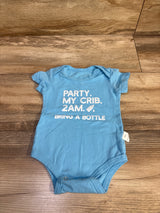 BFUStyle 'Party, My Crib. 2AM. Bring a Bottle.' Bodysuit Blue sz 6m