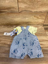 NEW Bluey Chambray Short Sleeve Overalls & T-Shirt Set sz 0-3m