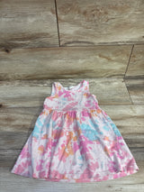H&M Tie Dye Print Cotton Sleeveless Dress Pink sz 2T