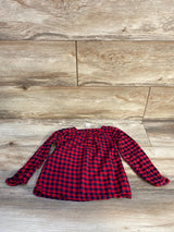 OshKosh Red/Navy Gingham Blouse sz 3T