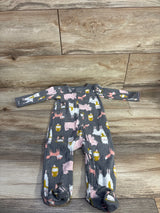 Simple Joys Animal Print Blanket Sleeper Grey sz 6-9m