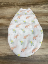 Plush Elephant Print Swaddle White sz 0-3m