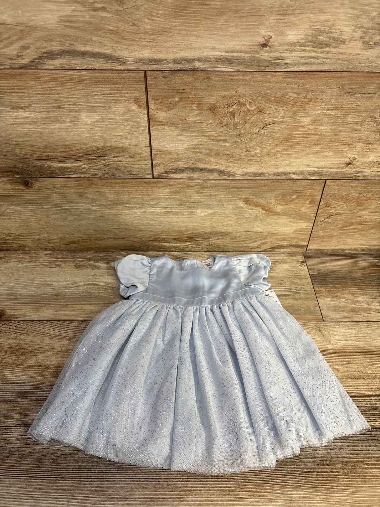NEW Oshkosh Short-Sleeve Tulle Satin Dress Blue sz 9m