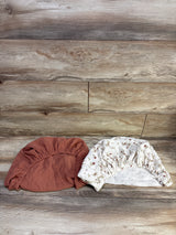 Konssy 2pk Fitted Muslin Bassinet Sheets Rust/White 32"x16"