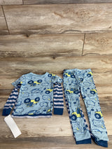 NEW Just One You 4pc Stripes & Animals Pajama Set Blue sz 5T