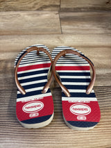 Havaianas Striped Flip Flops White sz 11/12c