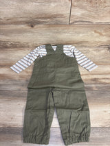 Just One You 2pc Overall & Striped Shirt Set White sz 18m