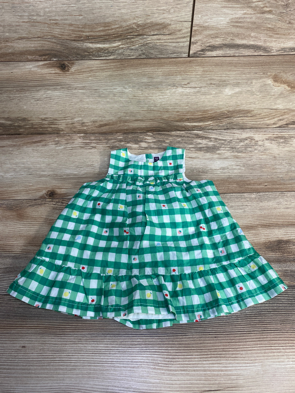 Sergent Major Gingham Fruit Print Dress Green sz 6m