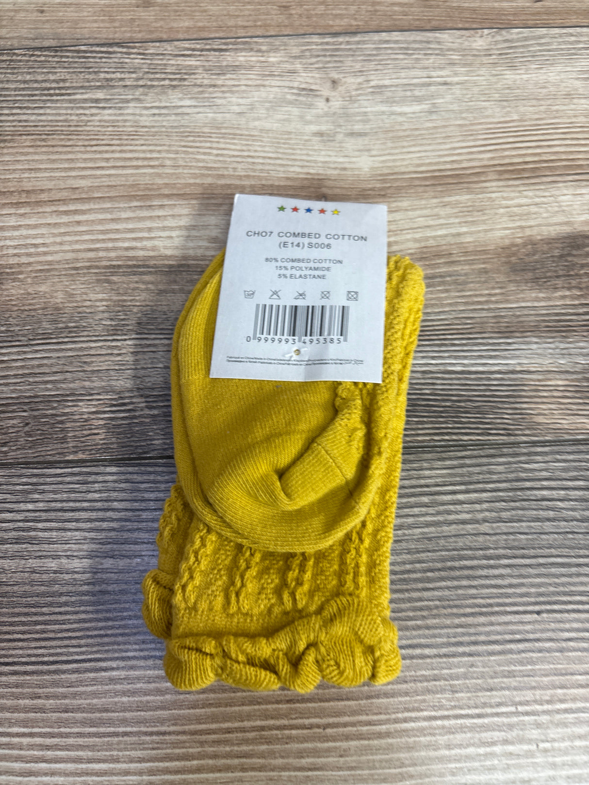 NEW Cotton Rich Socks Yellow sz Small