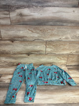 Cat & Jack 2pc Velour Floral Sweatshirt & Jogger Set Teal sz 4T