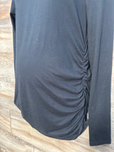 Ekouaer Ruched Long Sleeve Shirt Black sz Large