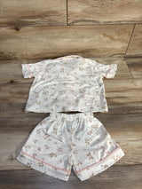 Floral Threads 2pc Coat Style Pajama Set White sz 24m