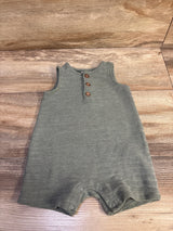 Just One You Striped Henley Shortie Romper Green sz 6m