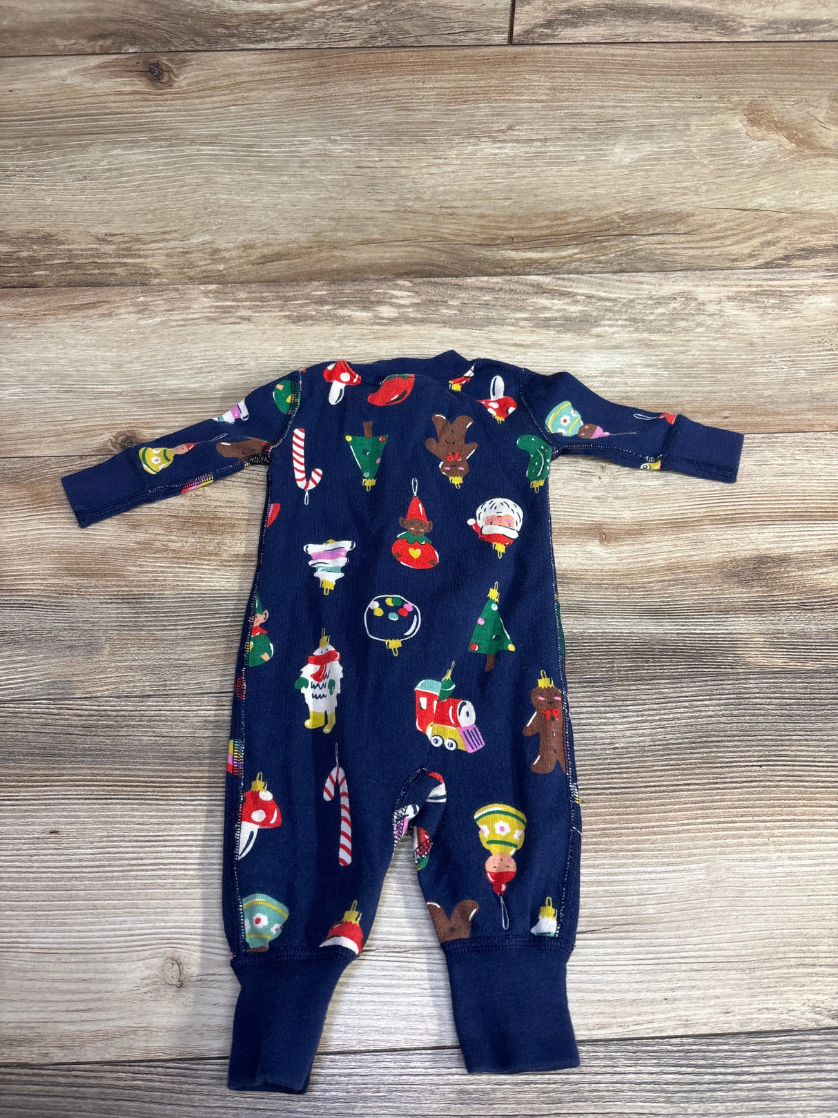 Hanna Andersson Heirloom Ornaments Zip Sleeper Navy sz 0-3m
