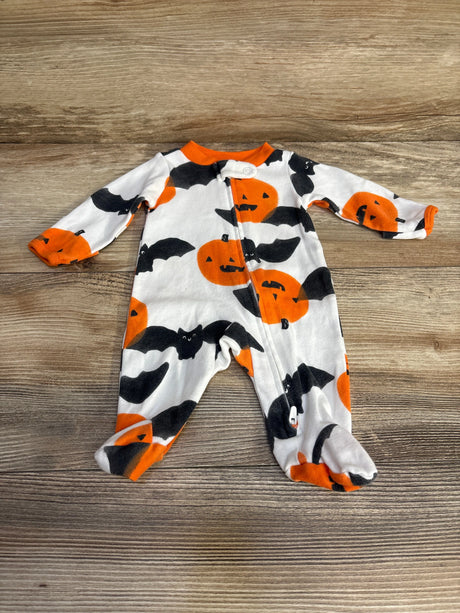 Carter's Bats & Pumpkins Sleeper White sz Preemie - Me n Mommy To Be