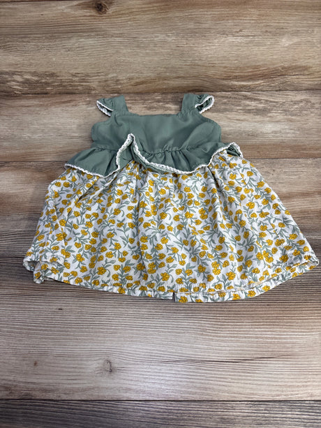 Daisy Fuentes Floral Ruffle Dress Green sz 24m - Me n Mommy To Be