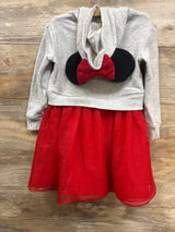 Disney Minnie Mouse Hooded Sweater Dress Grey sz 5T/6T