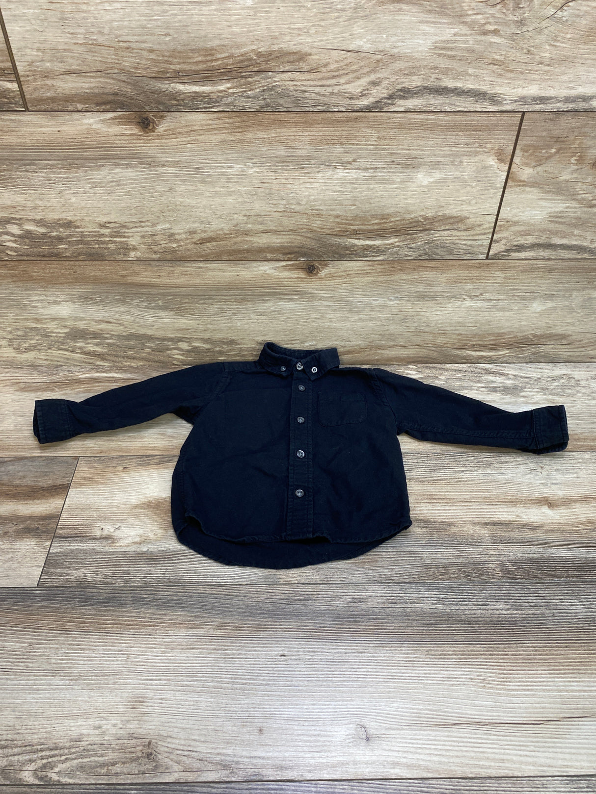 Children's Place Button Down Shirt Black sz 12-18m