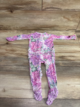Bums & Roses 'You Had Me at Hydrangea' Bamboo Ruffle Footie Pink sz 0-3m