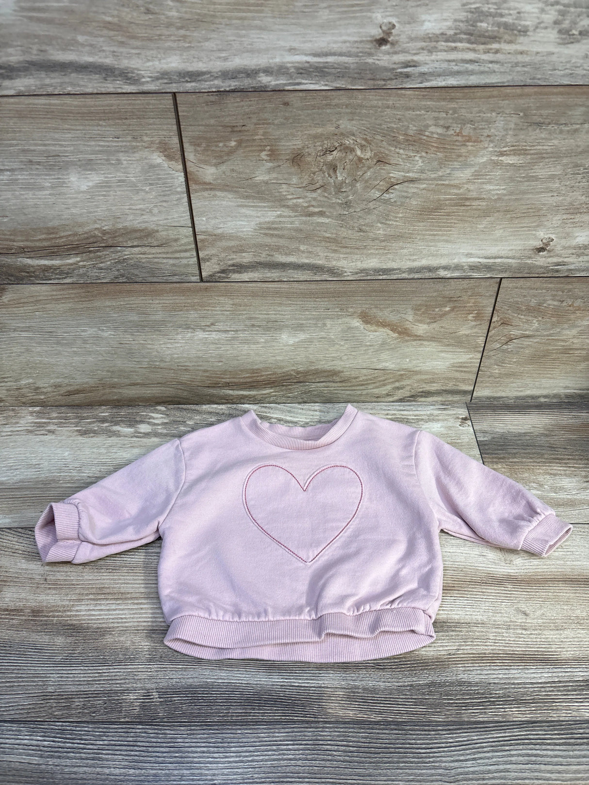 Cat & Jack Heart Pullover Sweatshirt Pink sz 6-9m