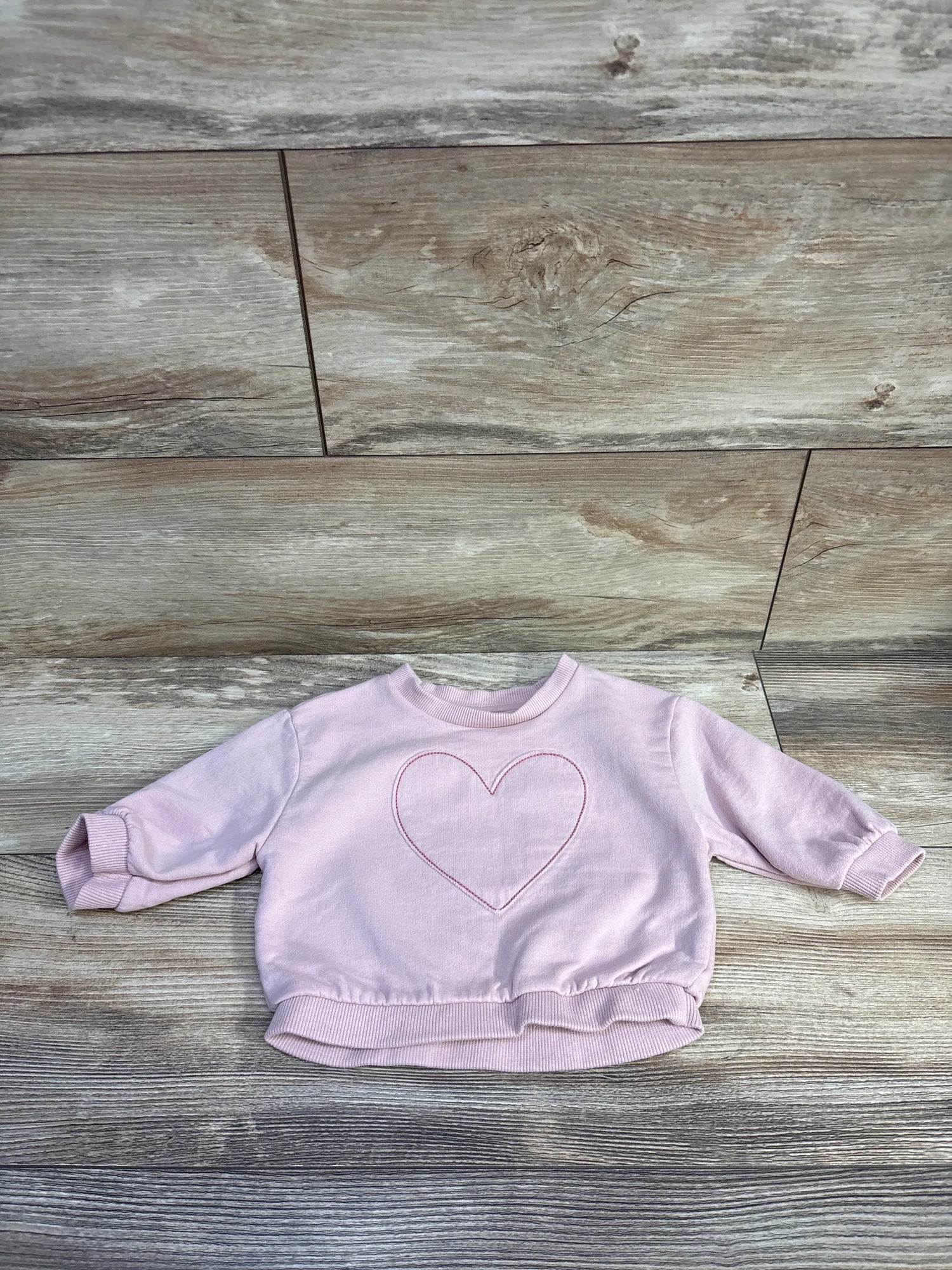 Cat & Jack Heart Pullover Sweatshirt Pink sz 6-9m