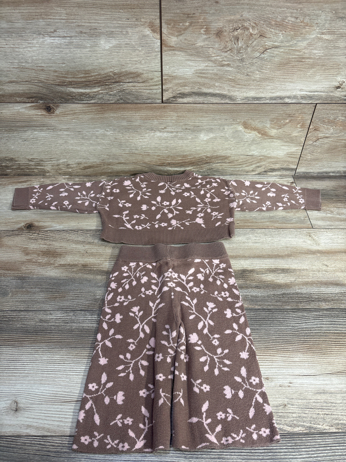 Modern Moments 2pc Knit Sweater Set Light Brown sz 12m