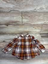 NEW Children's Place Plaid Button Up Shirt Brown sz 2T