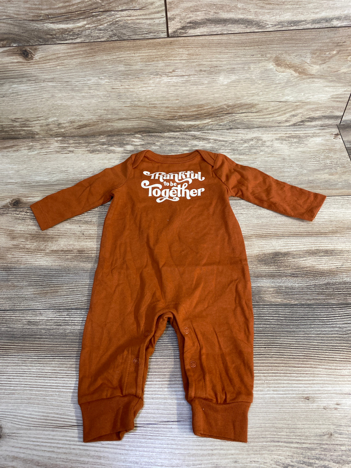 Cat & Jack Thankful To Be Together Coverall Brown sz 0-3m