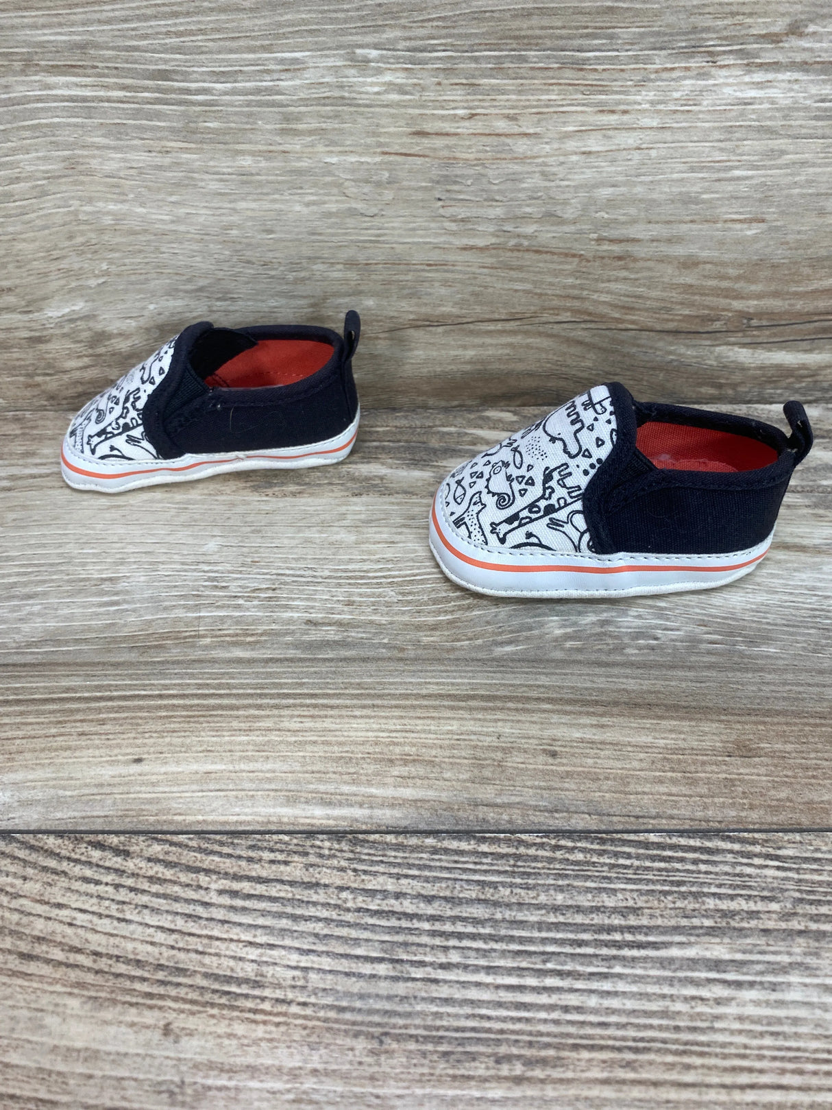 Infant Soft Sole Crib Shoes Canvas Animal Print Sz 2c