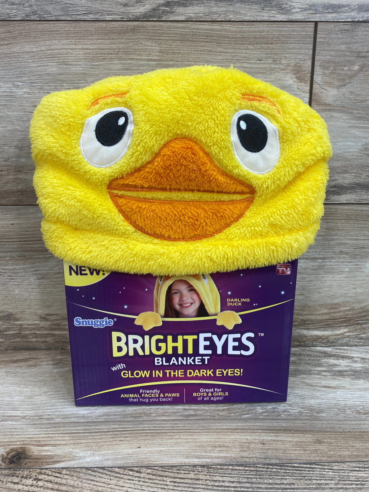 NEW Snuggie BrightEyes Darling Duck Blanket Yellow