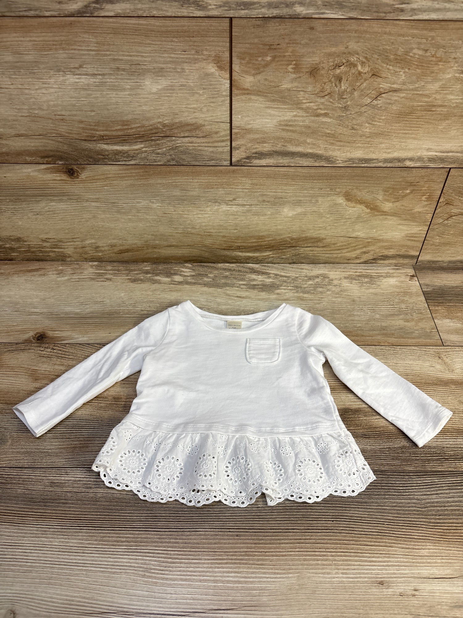Oshkosh Eyelet Trim Shirt White sz 9m