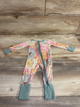 Miozing Vintage Floral Bamboo Convertible Sleeper Green sz 0-3m