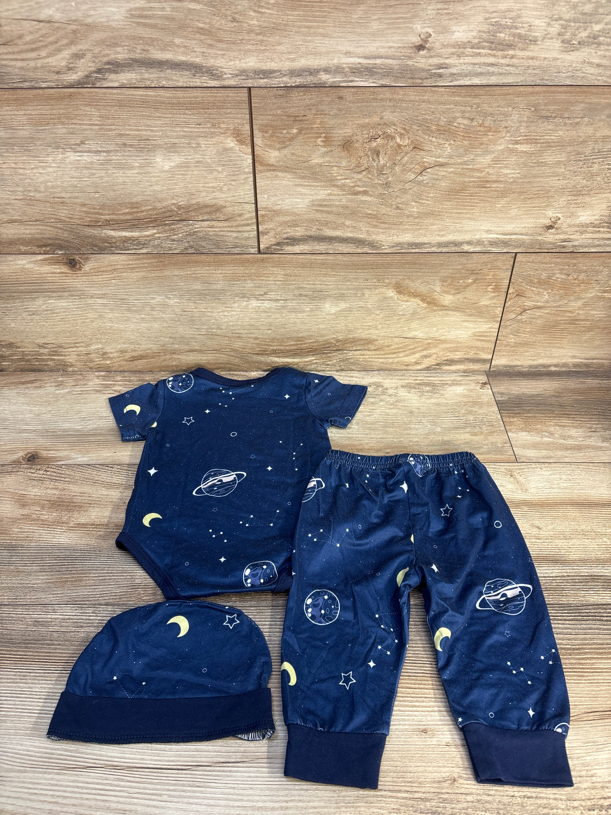 KIMI BEAR 3pc Layette Set Constellations Navy sz 0-3m